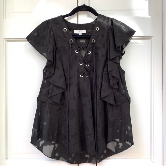 Iro Black Lace-Up Gilka Blouse - Picture 8 of 15